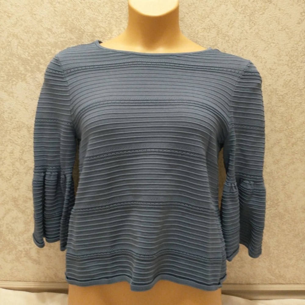 White House Black Market Textured Blue Top